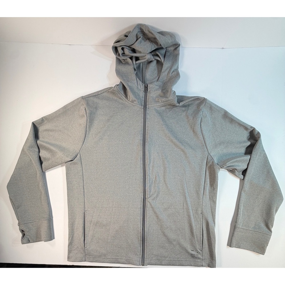 Onia Mens Full Zip Hoodie Gray Performance Stretch Thumbhole Jacket XL‎ ONIAX001